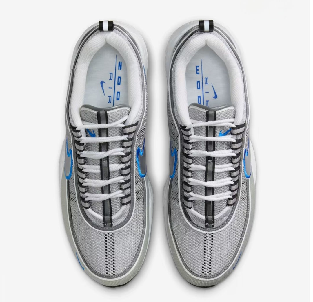 Nike Air Zoom Spiridon "Metallic Silver Signal Blue"