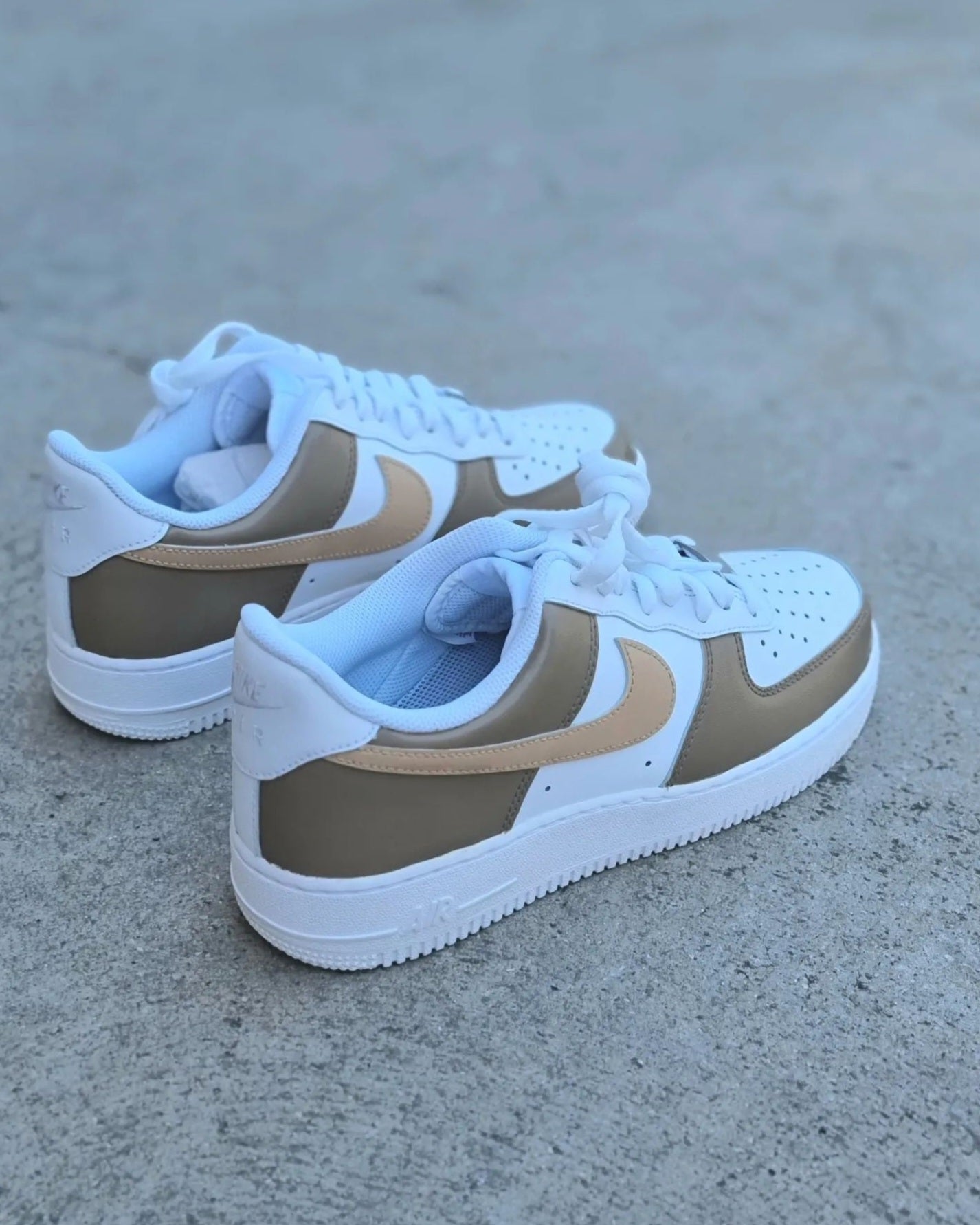 Nike Air Force 1 custom paint Brown/Beuge