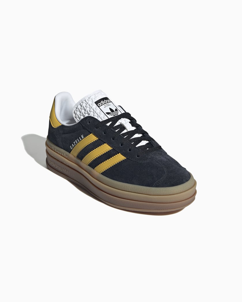 Adidas Gazelle Bold Black Gold Gum