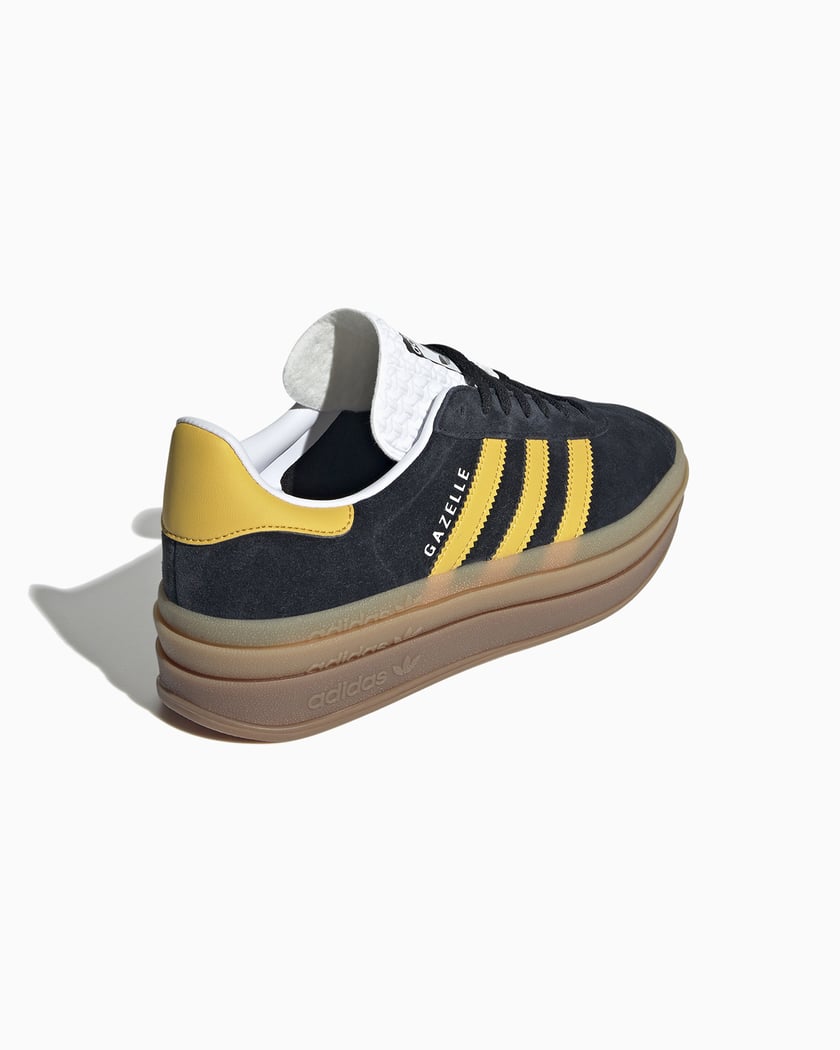 Adidas Gazelle Bold Black Gold Gum