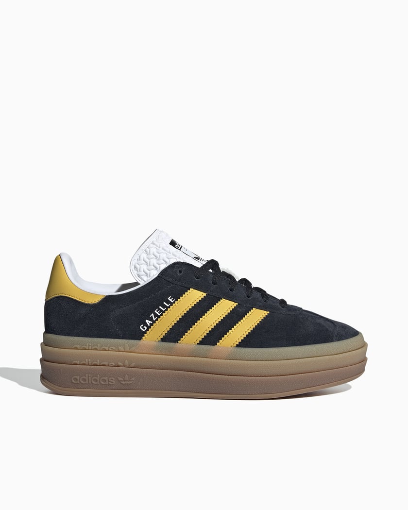 Adidas Gazelle Bold Black Gold Gum