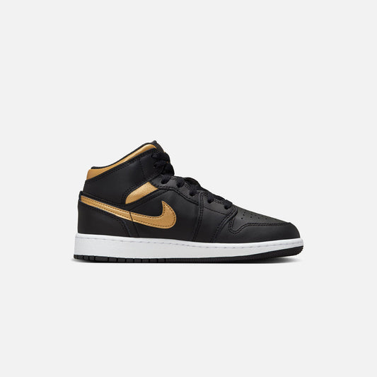 Air Jordan 1 Mid "Black Metallic Gold"