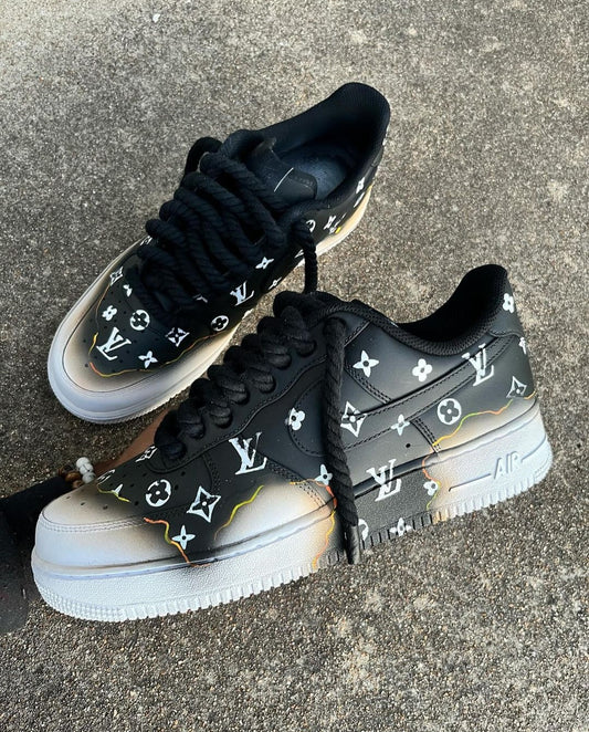 Nike Air Force 1 Custom "Fire Black"