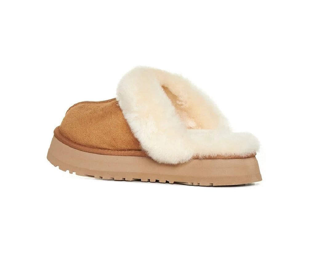 UGG Disquette Shearling Platform Slippers