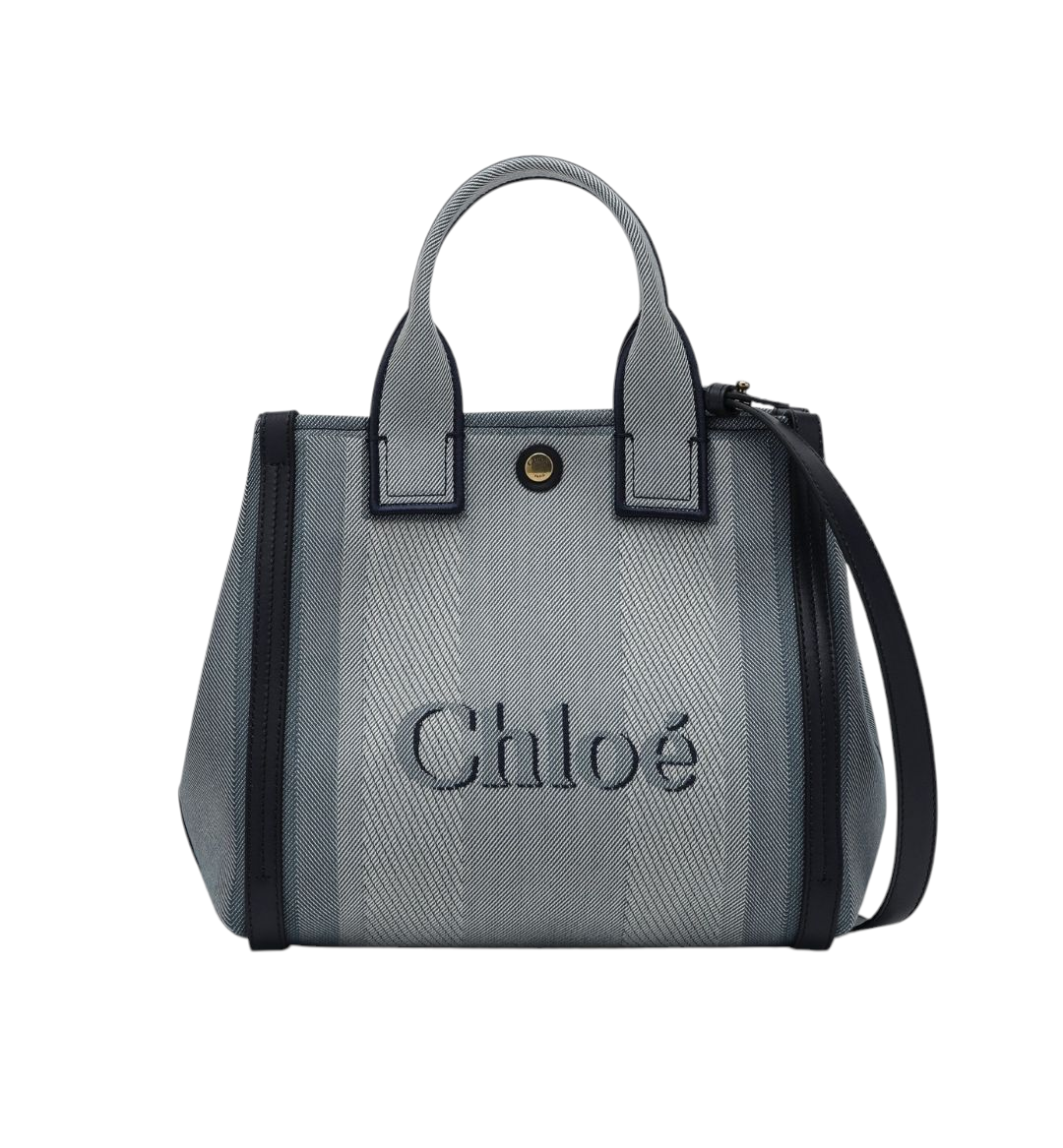 Chloé Small Carry Tote Bag in Blue Canvas