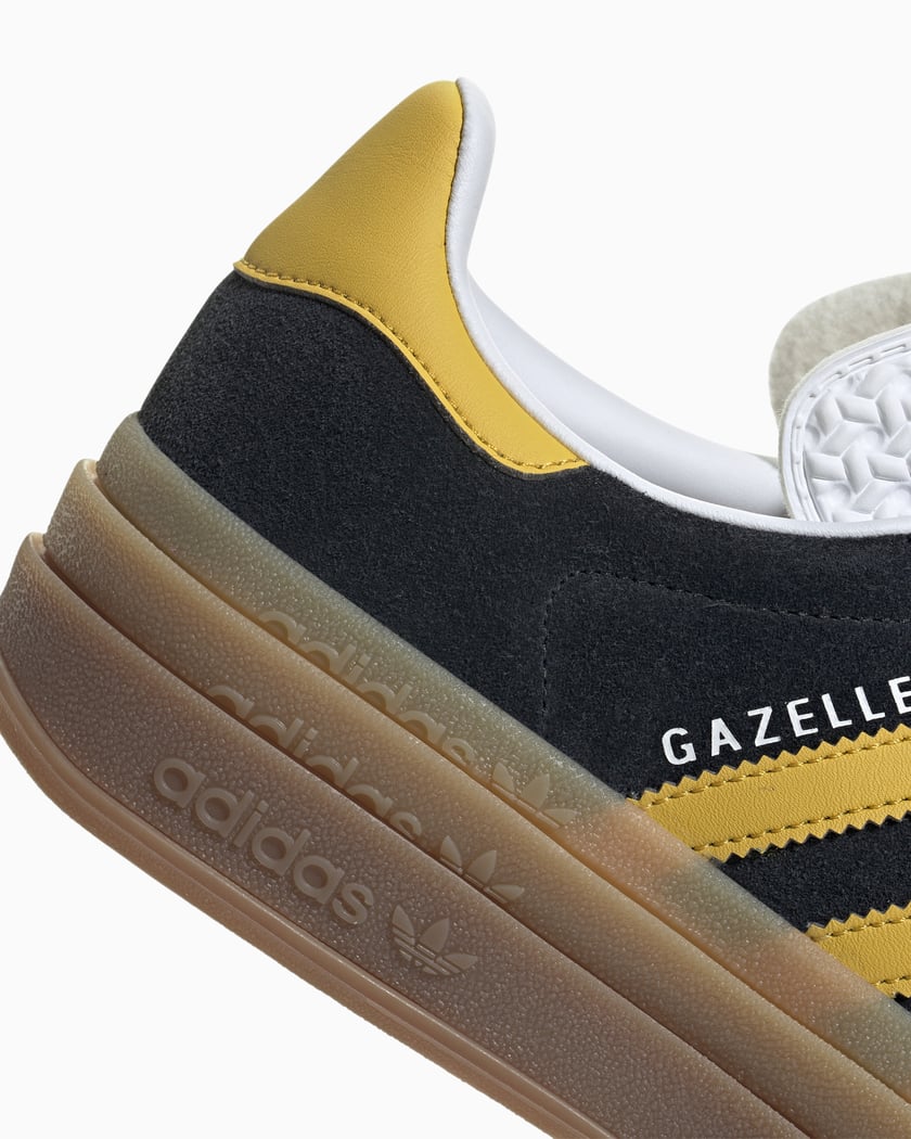 Adidas Gazelle Bold Black Gold Gum