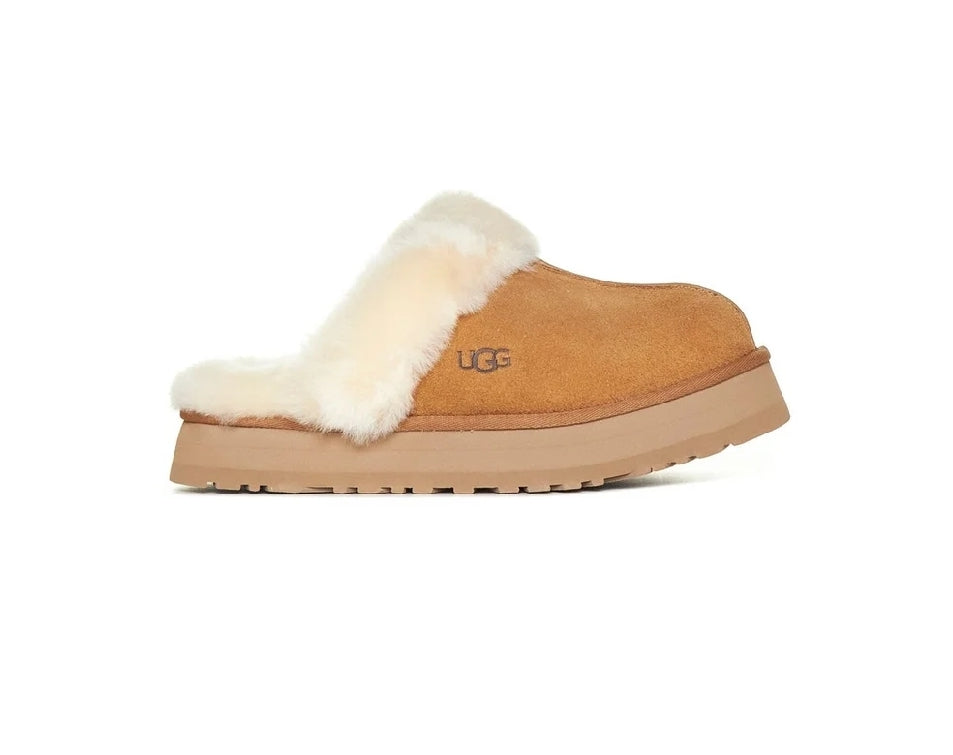 UGG Disquette Shearling Platform Slippers