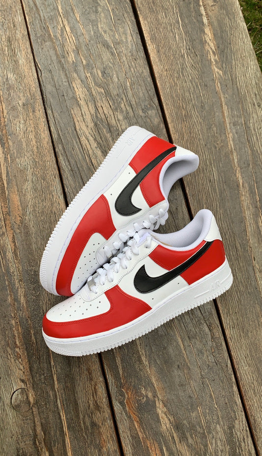 Nike Air Force 1 custom paint "Red Toe"