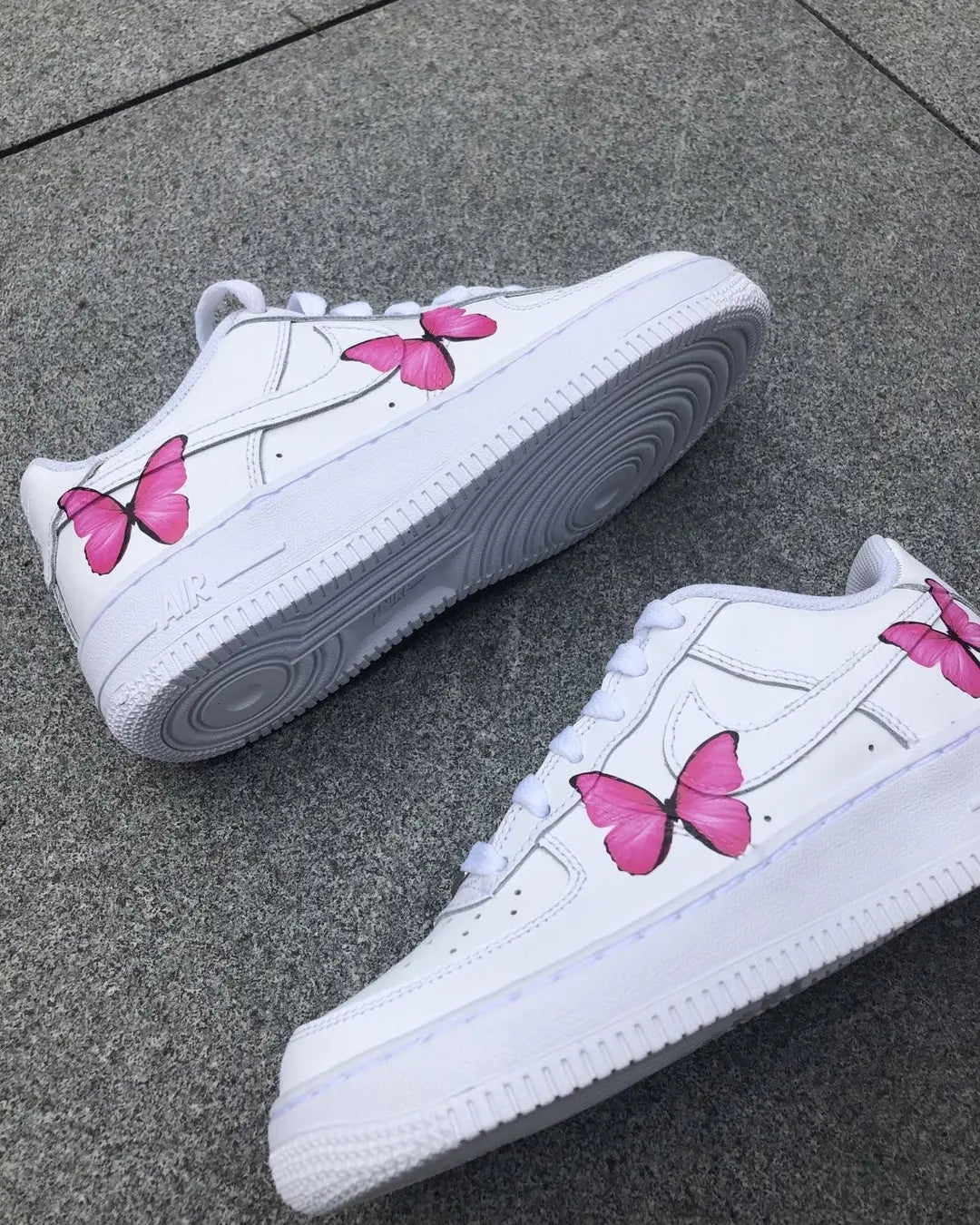Nike Air Force 1 custom paint "Pink Butterflies"