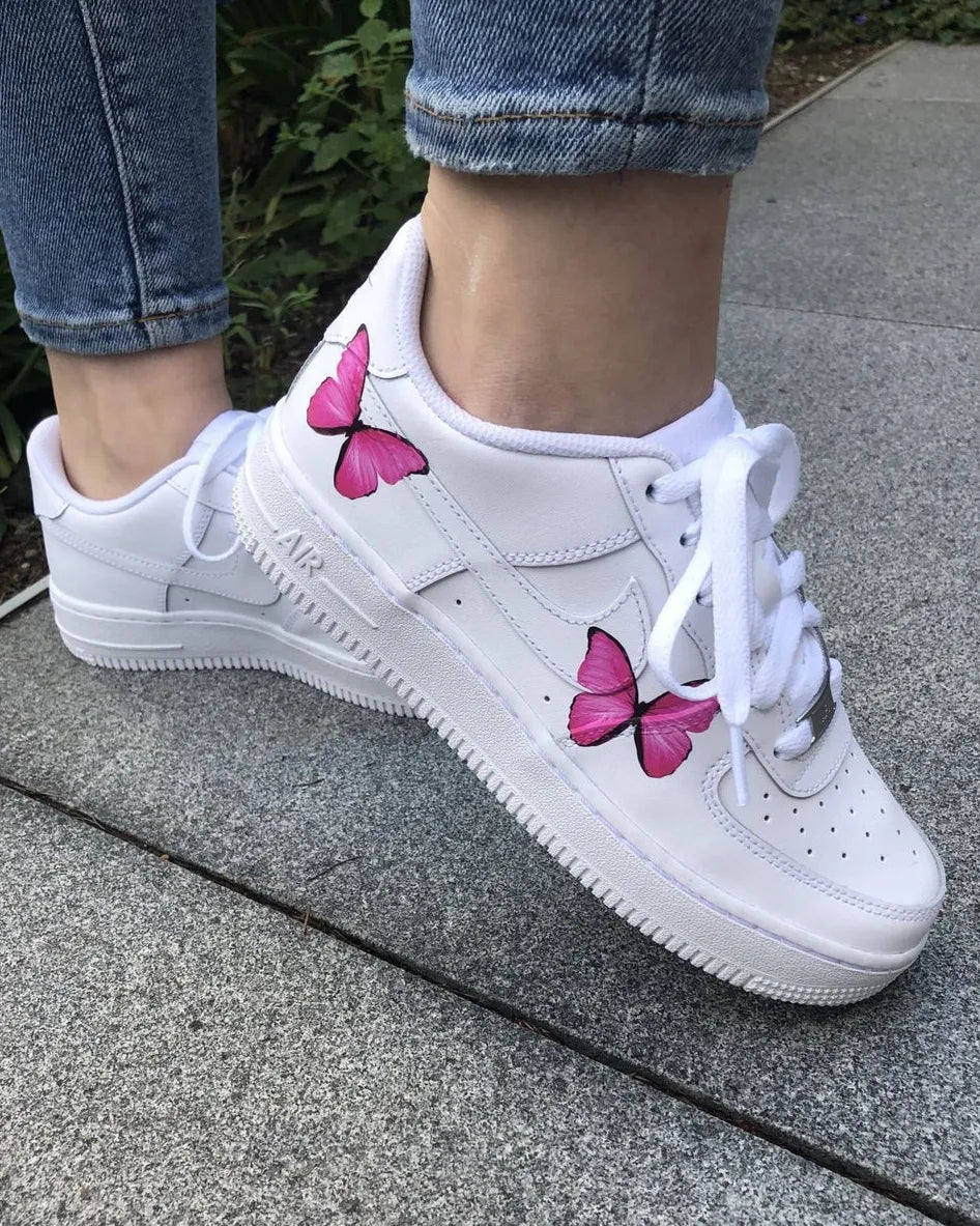 Pink butterfly air force 1 sales