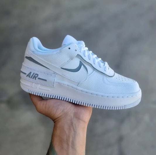 Nike Air Force 1 Shadow custom paint white/grey