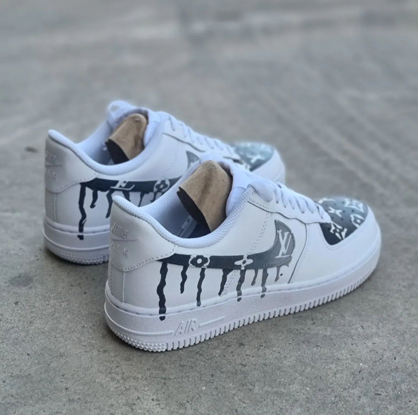 Προσαρμοσμένη βαφή Nike Air Force 1 Grey LV