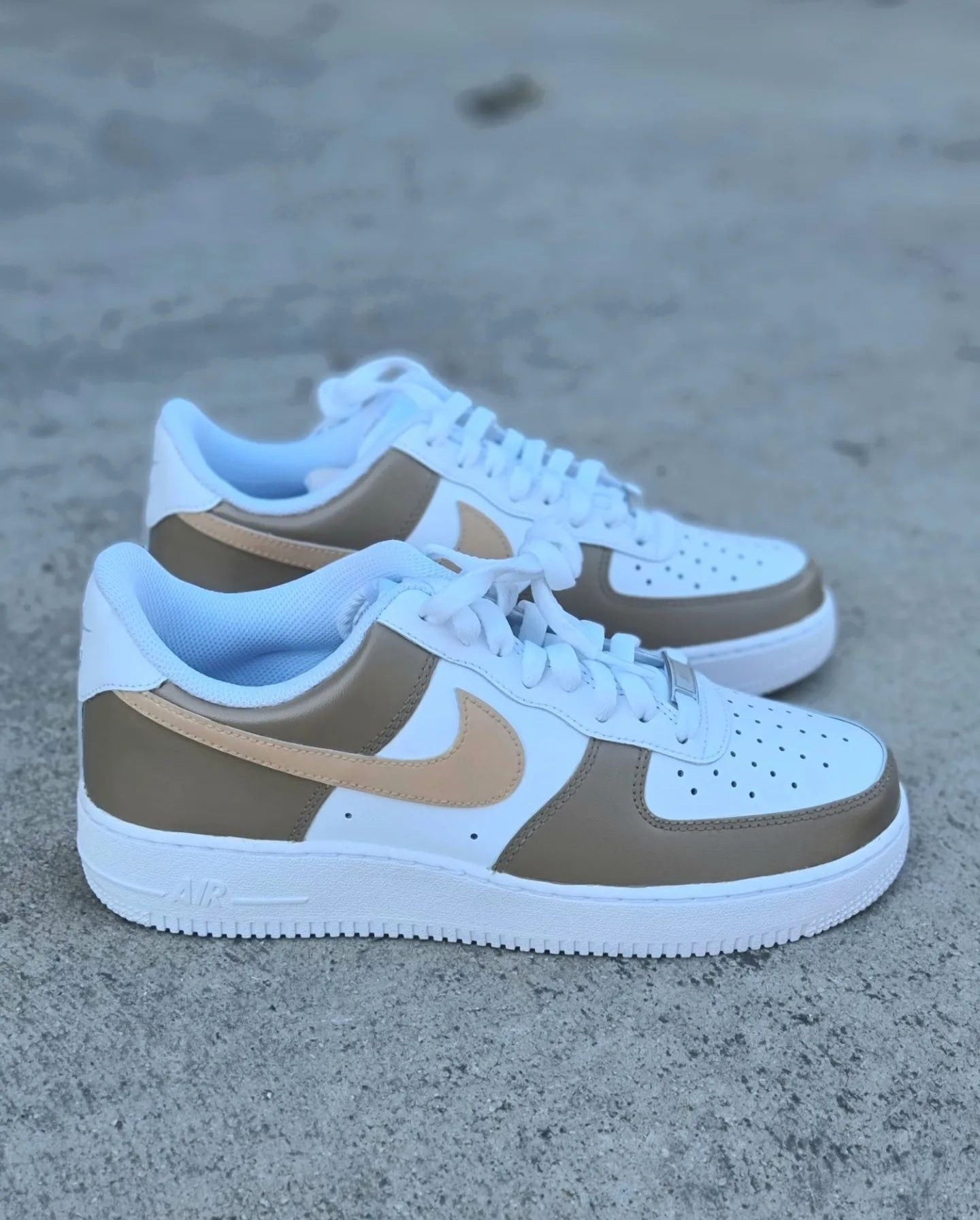 Nike Air Force 1 custom paint Brown/Beuge