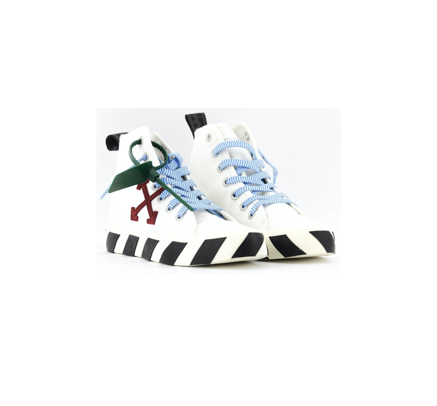 Off-White mid top white/racer blue sneakers