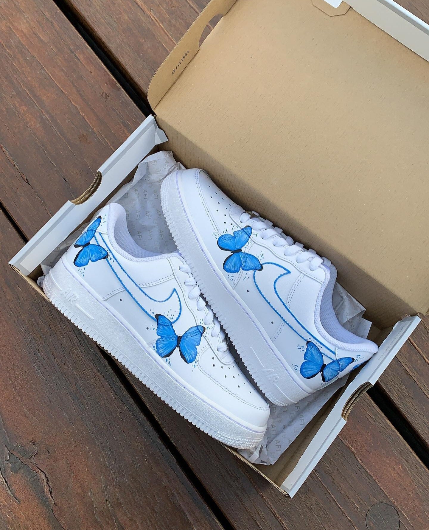 Nike Air Force 1 προσαρμοσμένες "Μπλε πεταλούδες"